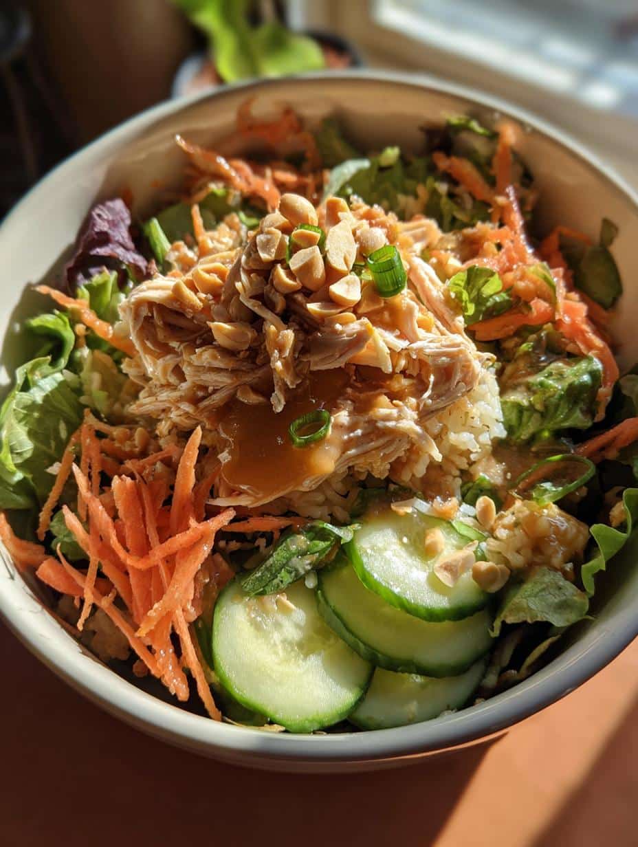 Chicken Crispy Rice Salad with Peanut Dressing - detail 1