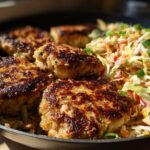 Chicken Patties with Cabbage and Slaw
