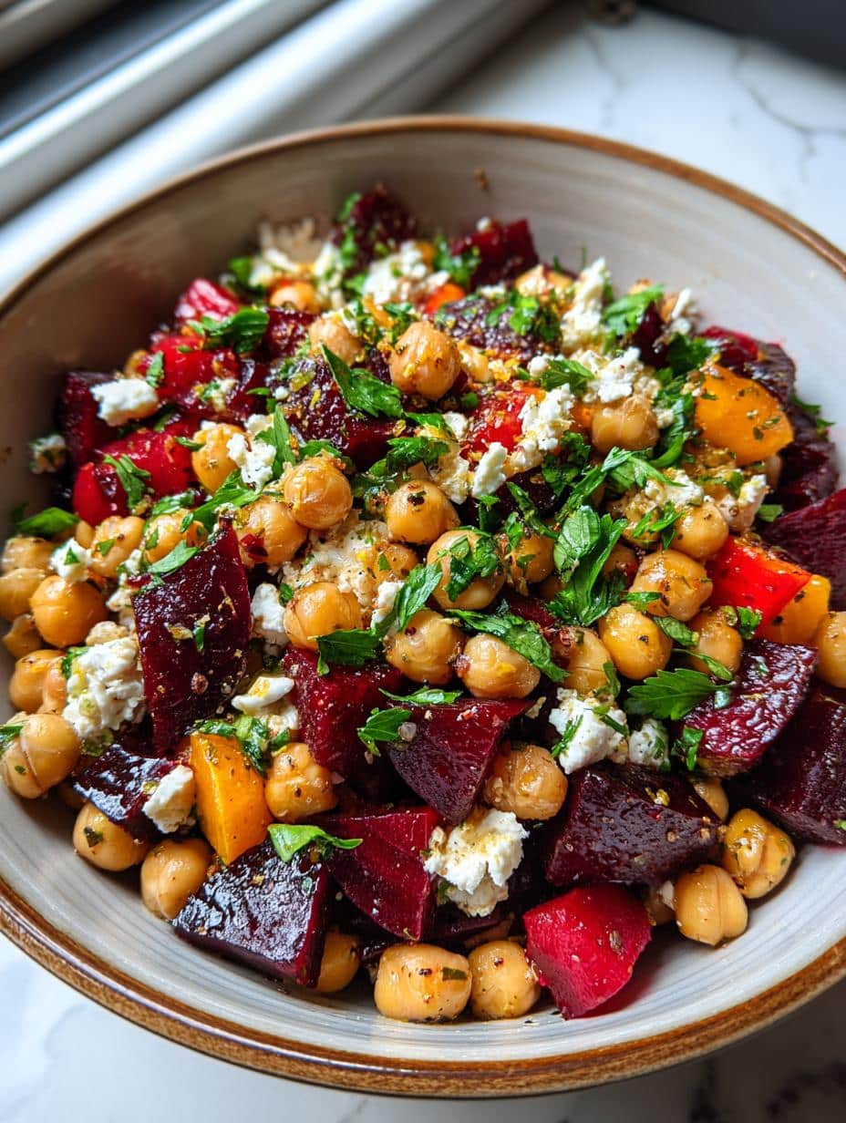 Chickpea Beet Feta Salad - detail 1