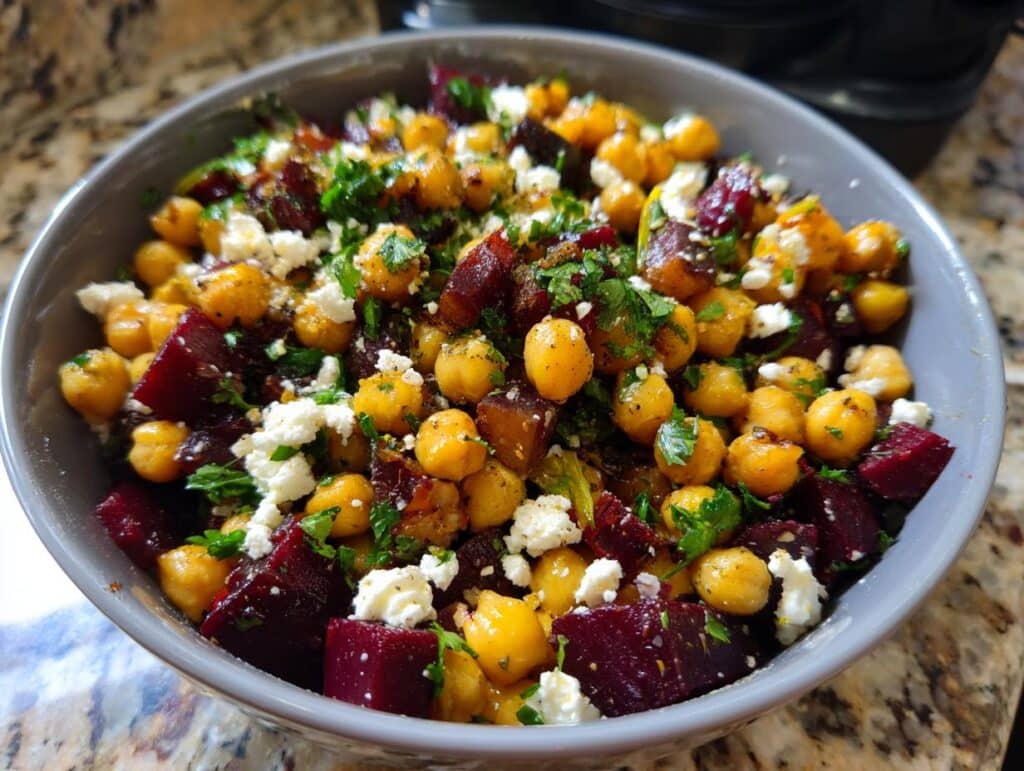 Chickpea Beet Feta Salad