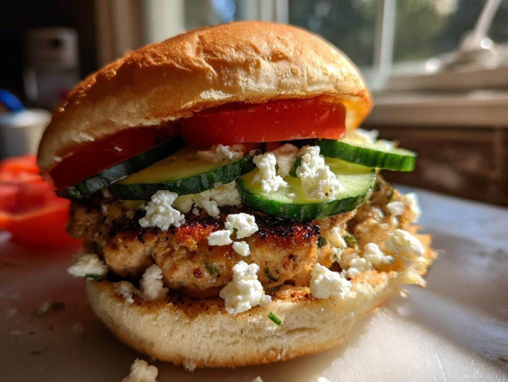 Greek-Style Chicken Burgers