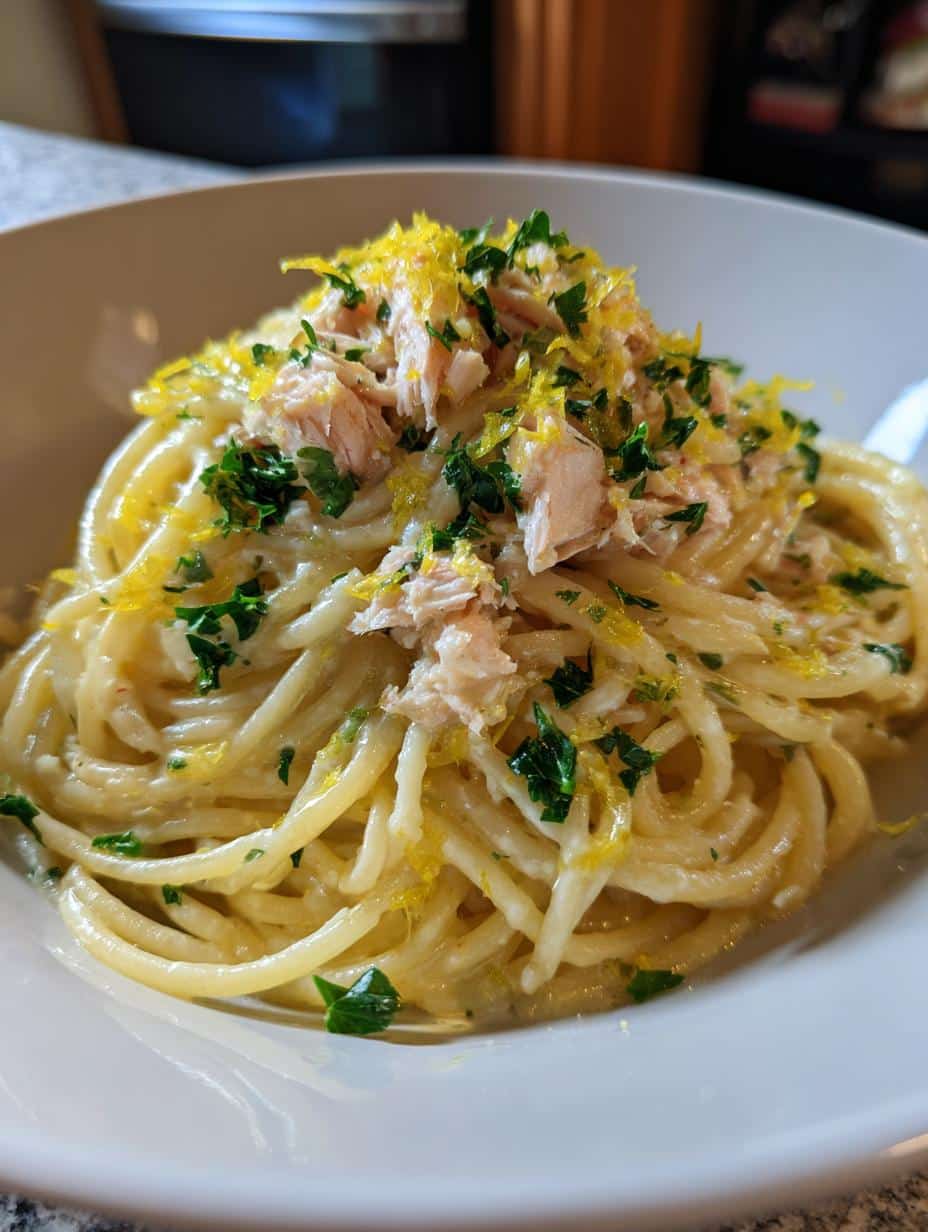 Lemony Salmon Pasta Recipe - detail 1