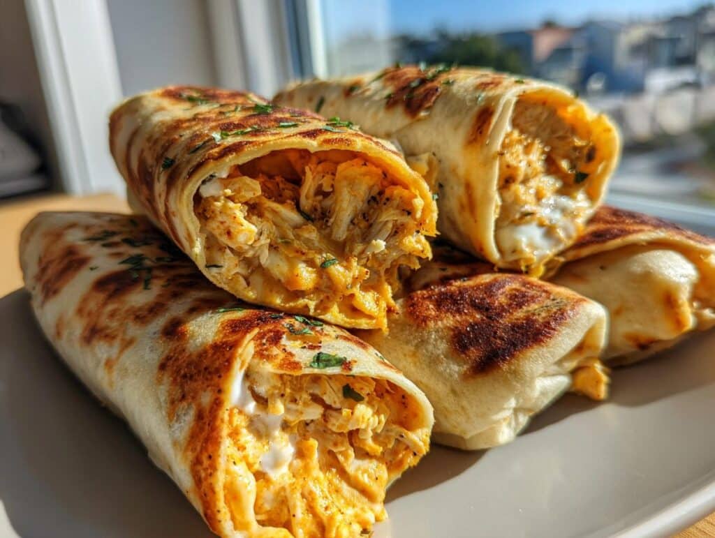 Low Carb Cheesy Garlic Chicken Wraps