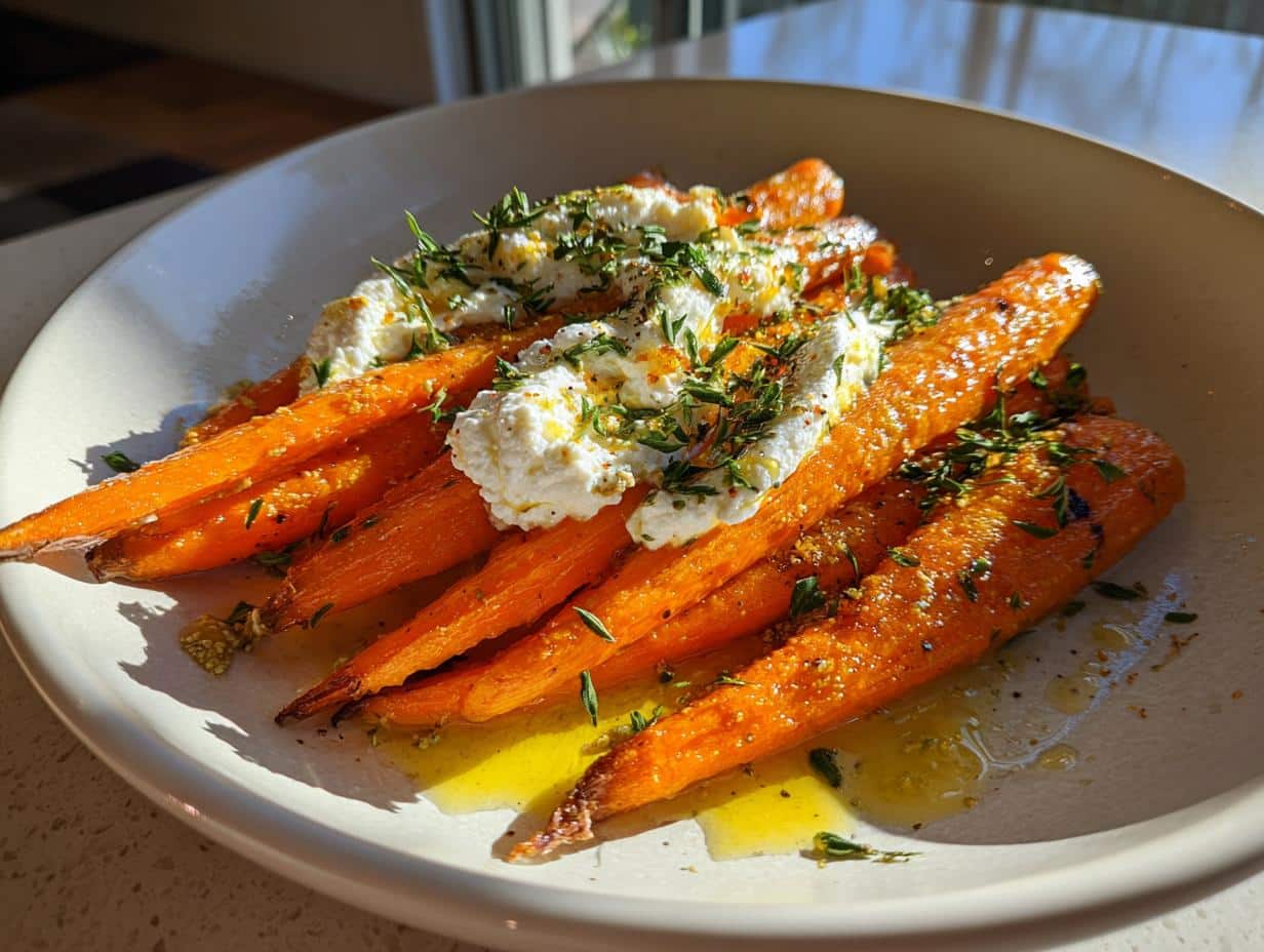 Roasted Carrots & Whipped Ricotta