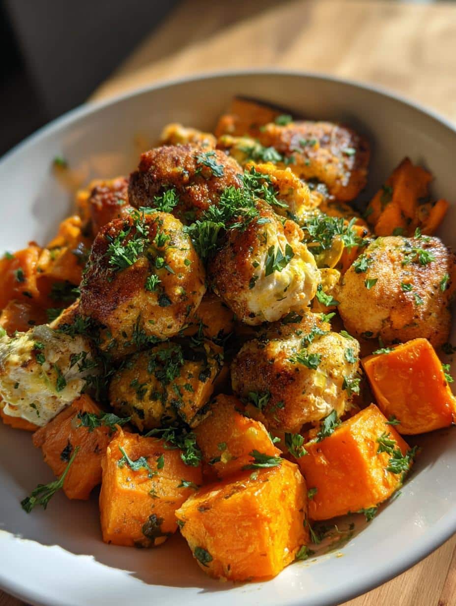 Sheet Pan Buffalo Chicken and Sweet Potato Bowls - detail 1