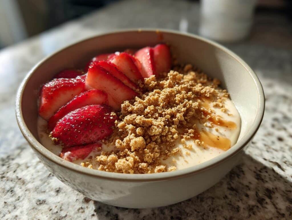 Strawberry Cheesecake Yogurt Bowl