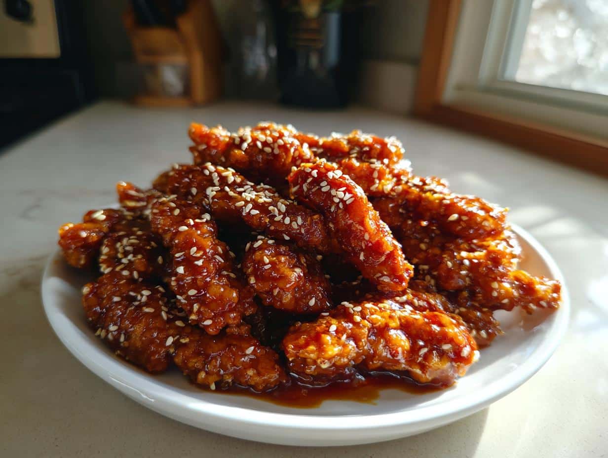 Sweet and Spicy Sticky Chicken Tenders