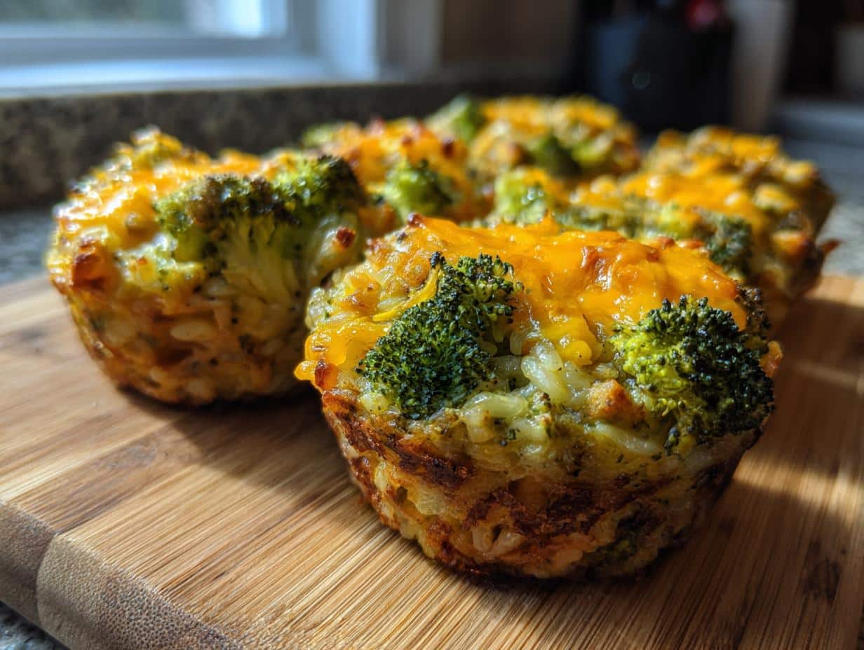 Broccoli Cheddar Rice Cups