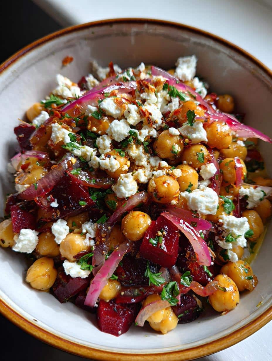 Chickpeas, Beet, and Feta Salad - detail 1