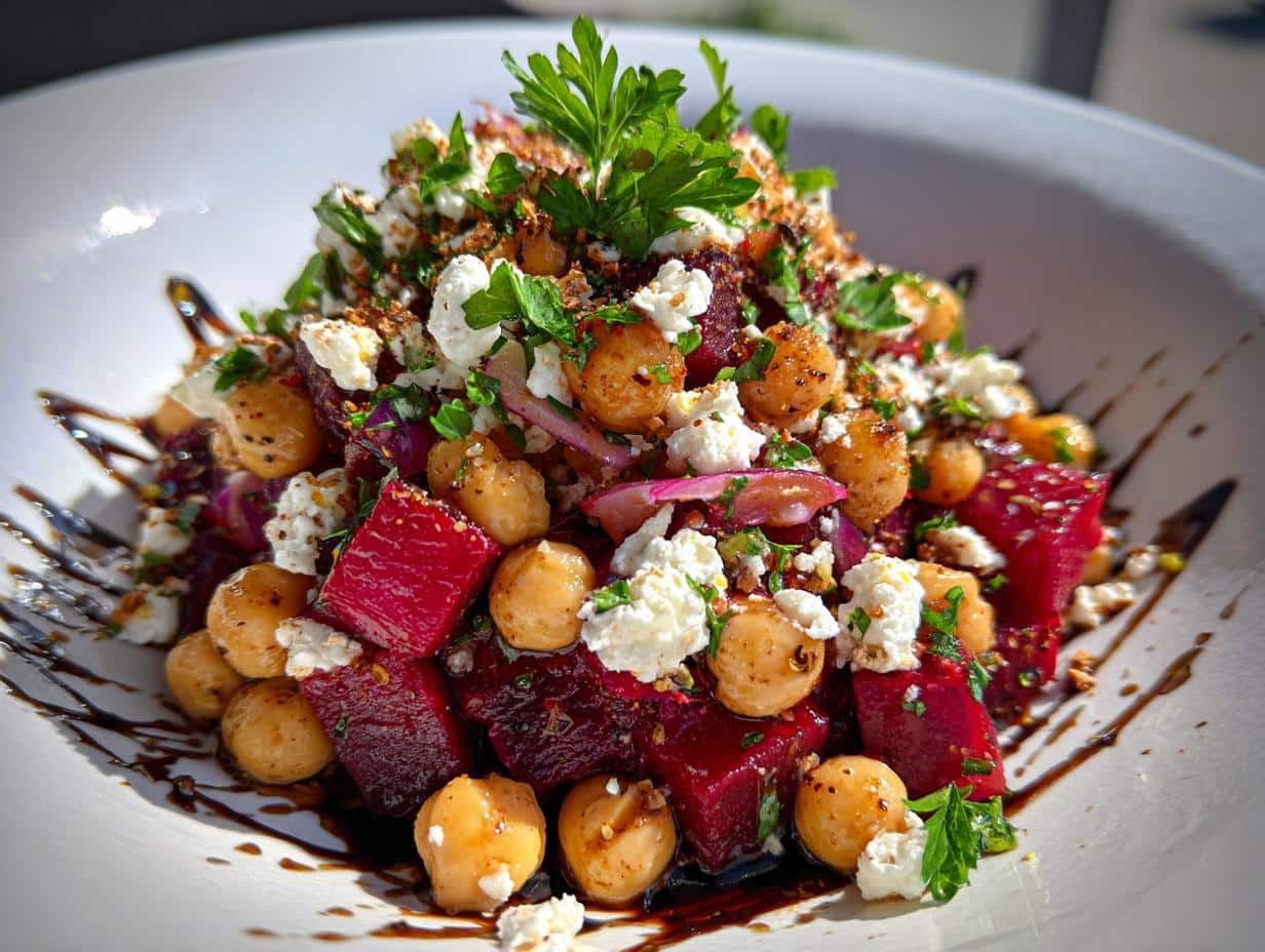 Chickpeas, Beet, and Feta Salad