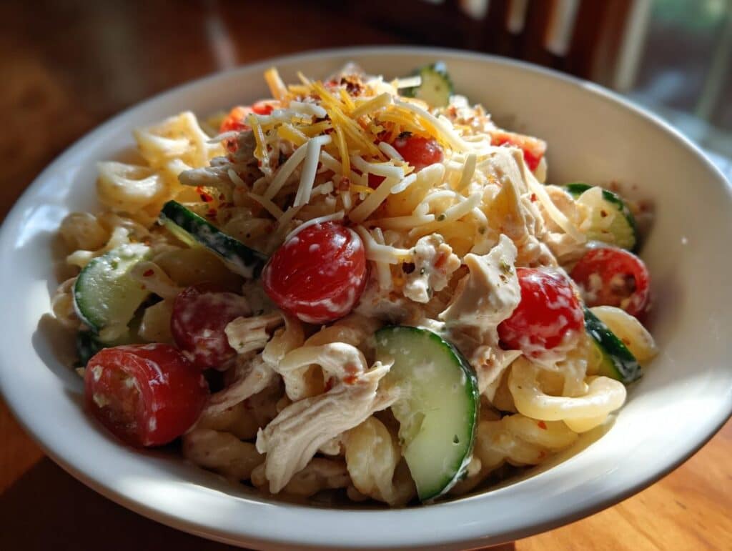 Creamy Ranch Protein Pasta Salad