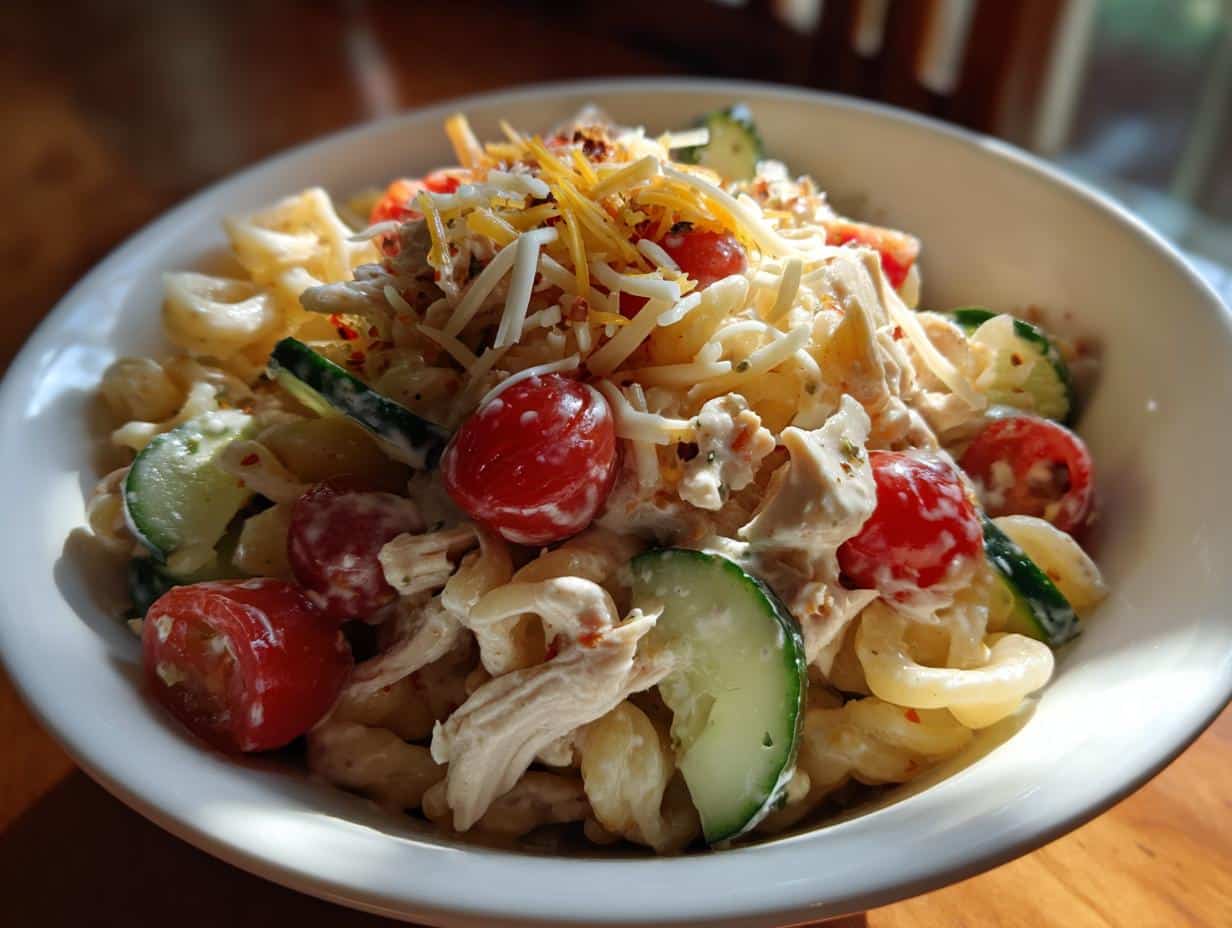 Creamy Ranch Protein Pasta Salad