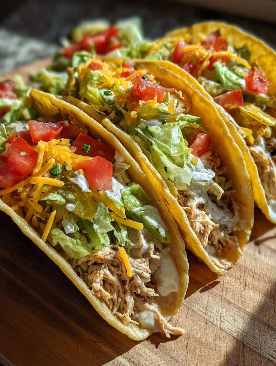 Dill Pickle Ranch Smash Chicken Tacos - detail 1