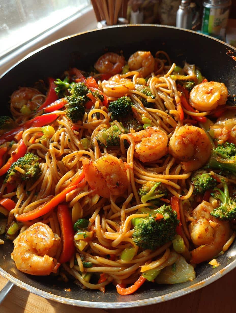 Easy Shrimp Stir Fry with Noodles - detail 1