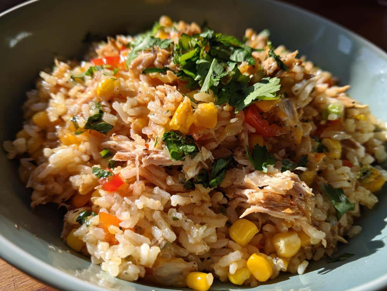 Easy Zesty Corn Chicken Rice Bowl