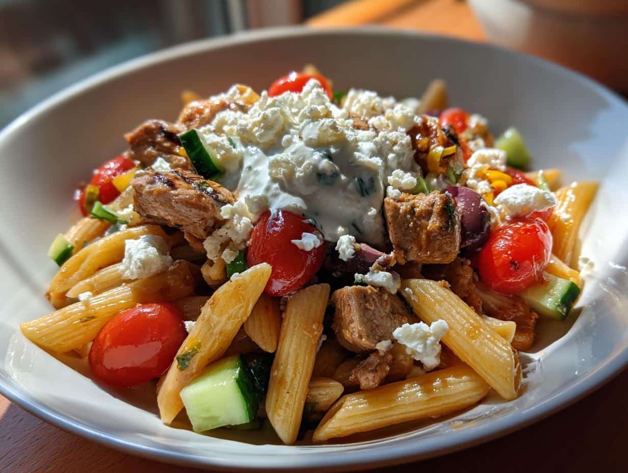 Greek Chicken Gyro Pasta Recipe: A Flavorful Delight in 30 Minutes 3 Greek Chicken Gyro Pasta Recipe