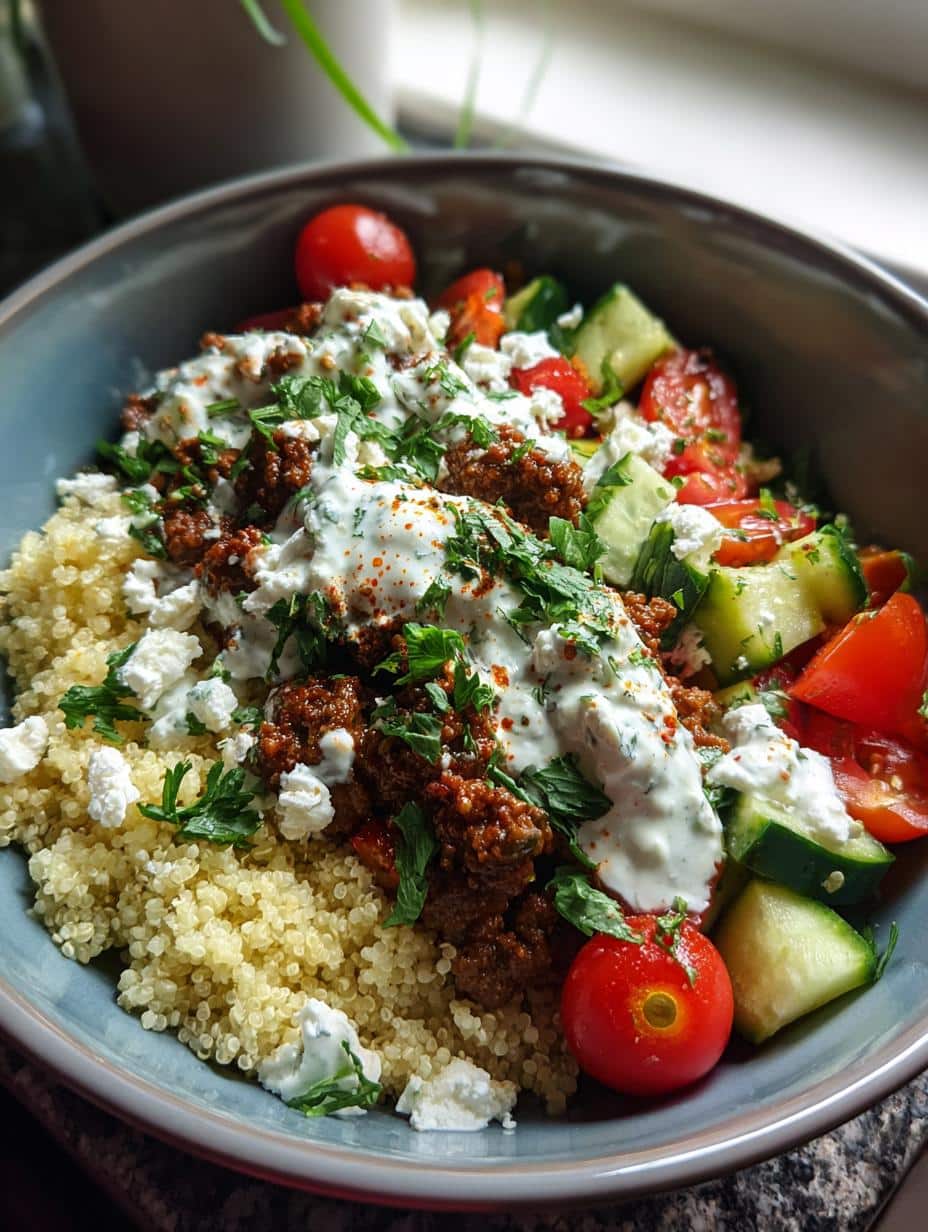 Greek Ground Beef Bowl with Tzatziki - detail 1