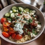 Greek Ground Beef Bowl with Tzatziki