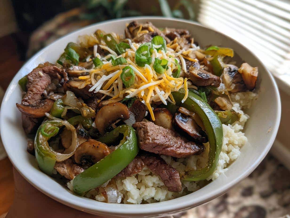 Healthy Philly Cheesesteak Bowl