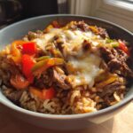 High Protein Philly Cheesesteak Rice Bowls