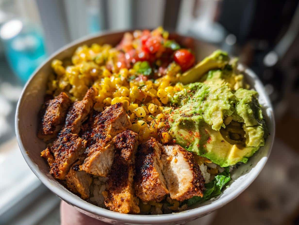 Street Corn Chicken Rice Bowl